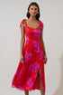 Naiya Floral Viejo Tie Strap Midi Dress